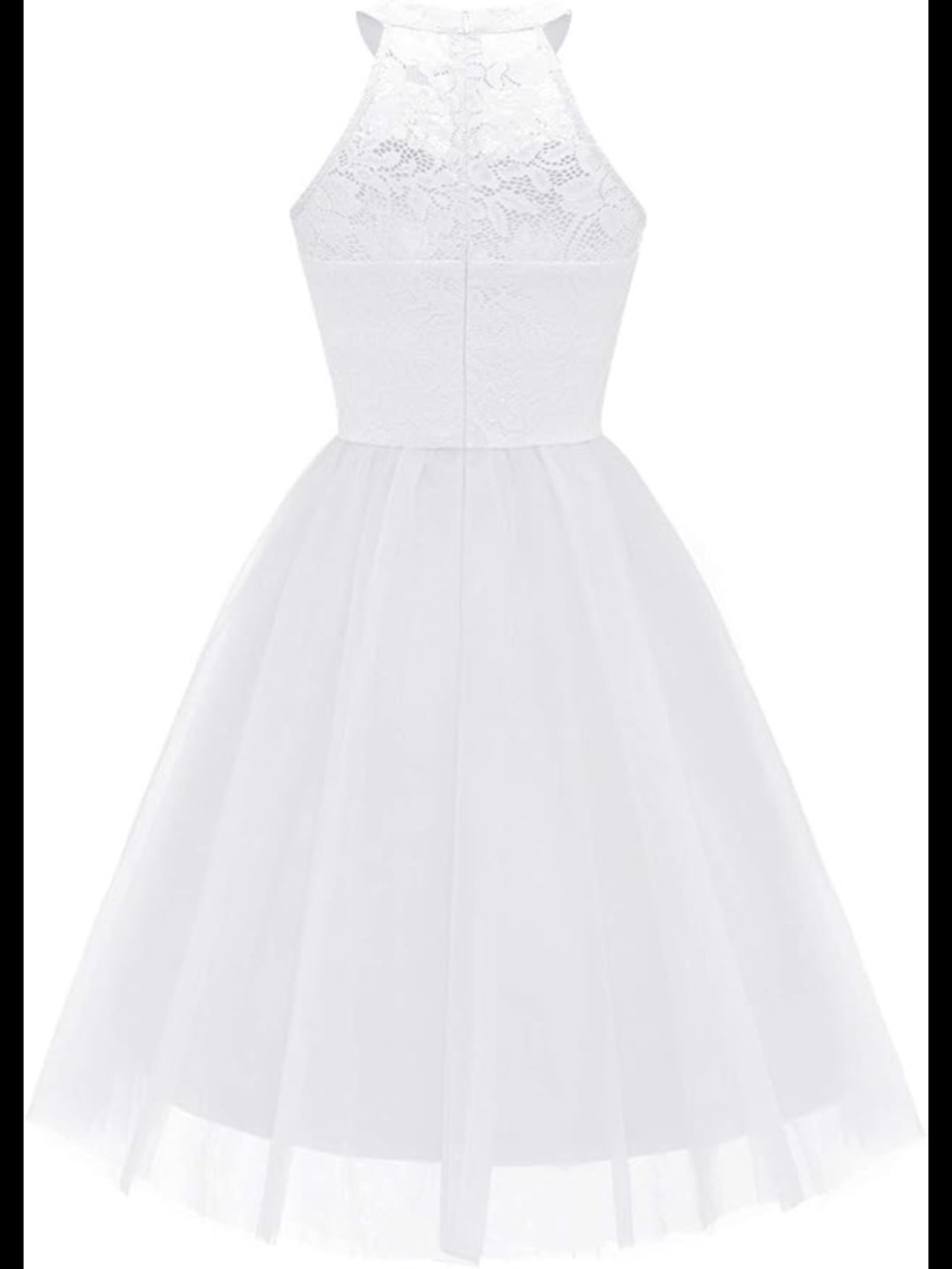 NWT Women’s White Halter Lace Mini Formal Dress Size Medium - Picture 2 of 9